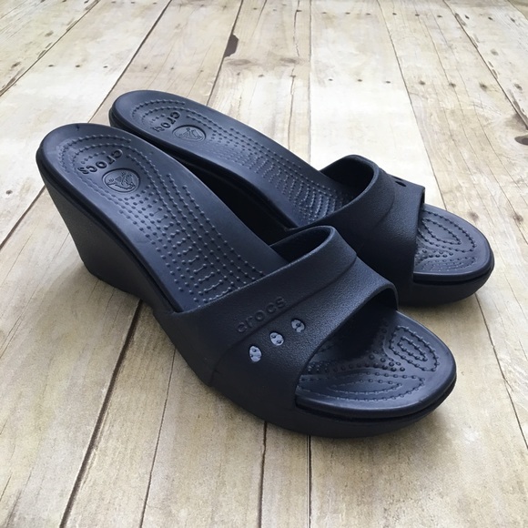 crocs navy blue sandals